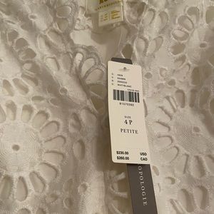 Brand new, never worn, white dress from Anthropologie!